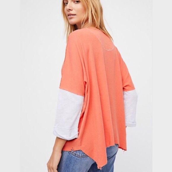 Free People We the Free Star Henley Top Coral Small NWT - Picture 2 of 6